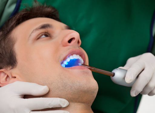 patient receiving dental sealant